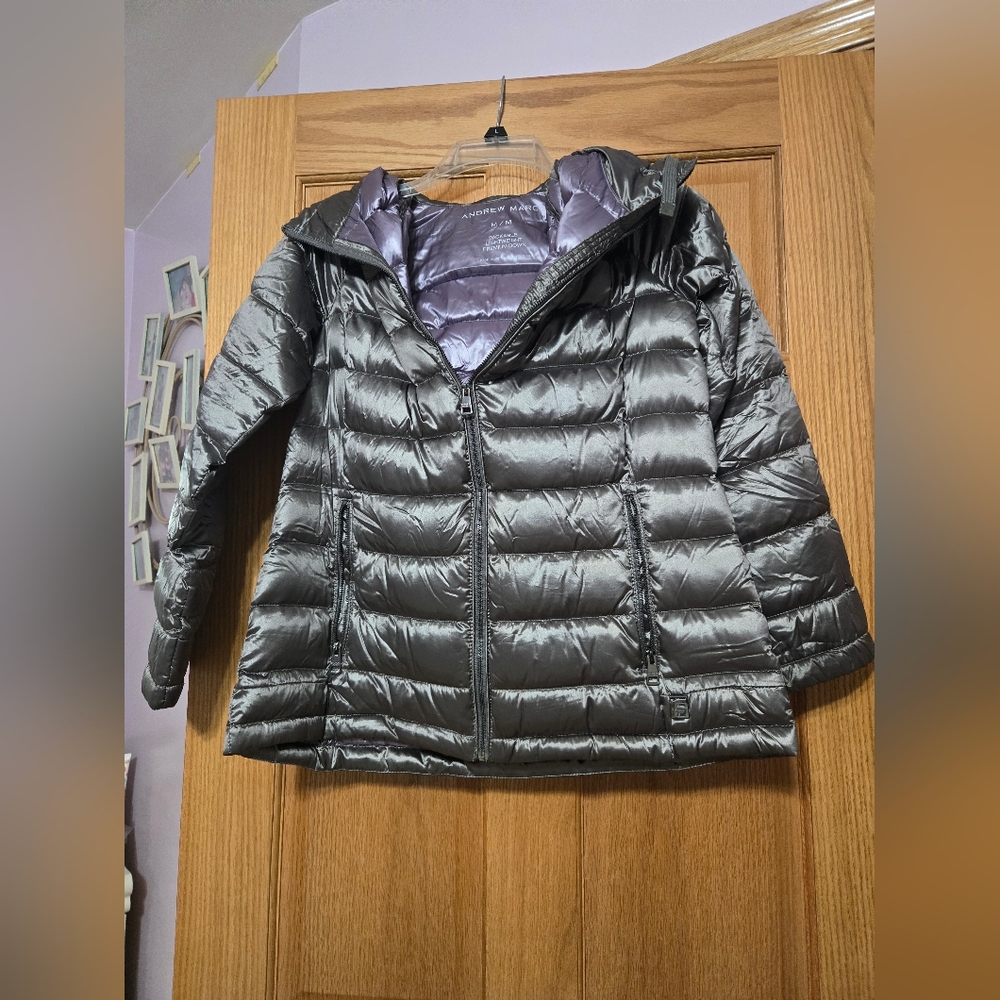 Andrew Marc Packable Lightweight Jacket - Dark Gr… - image 1